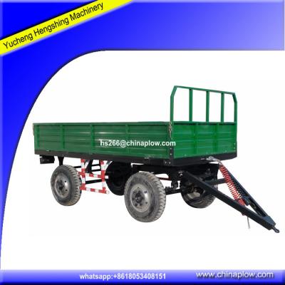 China transporting various bulk cargos strong construction tractor used tilting trailer four wheel farm trailer for sale