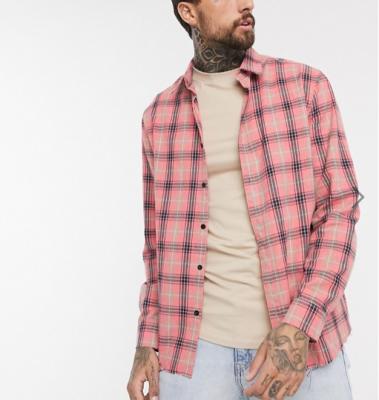 China Customized Anti-pilling Plaid Shirt Men Long Sleeve Shirt For Men Love Design Mens Shirt for sale