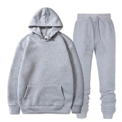 China OEM Breathable Casual Style Cotton Fleece White Hoodie Set Custom Sweatpants Jogger Fits Men With Hoody for sale