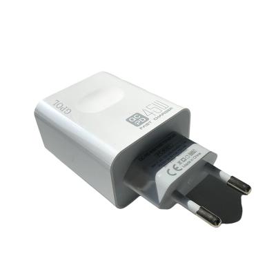 China Quick Quick QC 3.0 USB Travel Charger 45W QC+PD Phone Charging Wall Adapter EU Plug In Fast Charger for sale