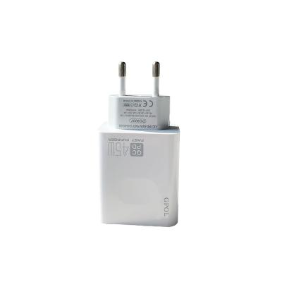 China QC 3.0 Quick Charger 2022 Hot Selling Single EU Charger 5V 3A White Blood Cell Phone Left Charger for sale