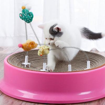 China Cat Toy Manufacture Viable New Spring Flippy Animal Design Guantai Shape Flight Spin Cat Toy for sale