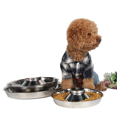 China Guantai Stainless Steel Waterproof High Quality Pet Rolls Scientific Design Dog Slow Feeding Bowls for sale