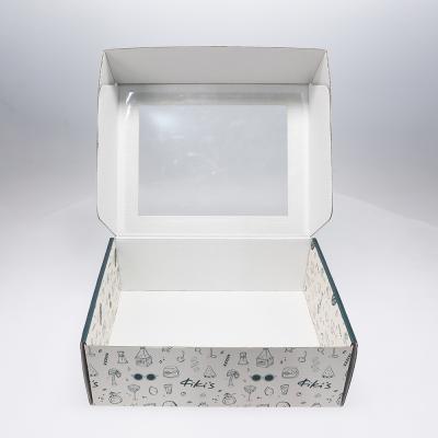 China Recycled Materials Hot Sale Custom Printed Recycled Cardboard Gift Box With PVC Window for sale