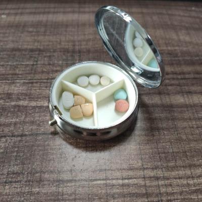 China Wholesale Customized Round Metal Sublimation Blank Metal Pill Holder Box With With Alu Insert for sale