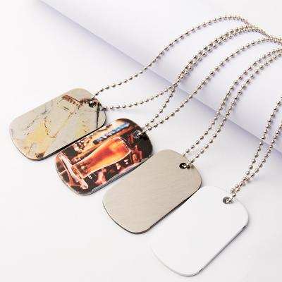 China Mens CLASSIC Collar Double Sides Metal Dog Tags Custom Sublimation Dog Tags Collar Blanks for sale