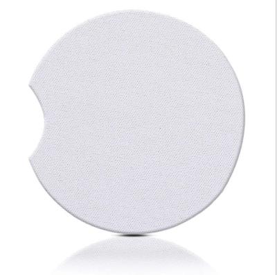 China Wholesale White Casual DIY Logo Car Cup Holder Neoprene Car Use Coaster Sublimation Coasters for sale