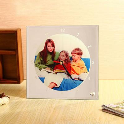 China For sublimation 200*200*5MM, factory price sublimation blank hot sale custom glass clock for sale