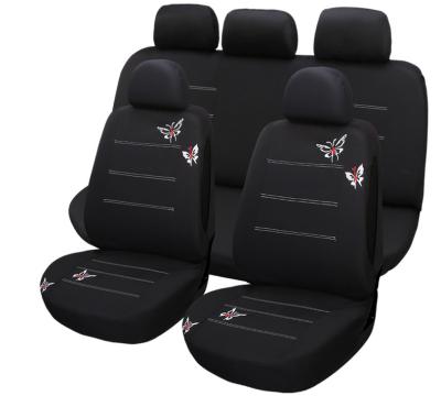 China Wholesale Clean High Quality New Arrival Universal PU Black Leather Embroider Car Seat Covers For Car for sale