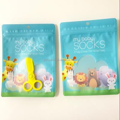 China Recyclable Custom Logo Printing Ziplock Panty Plastic Sock Storage Packaging Underwear Bag for sale