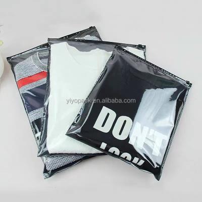 China Eco Friendly Recyclable Hot Selling Resealable Zipper Clothes Packaging Frosted Plastic Ziplock Bag for sale