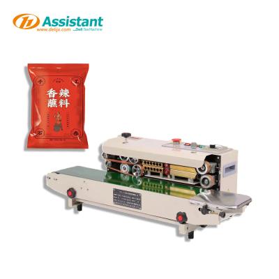 China Electric DL-6CFR-900 Automatic Bag Sealer with Date Printer for Paper Pouch and Film Bags for sale