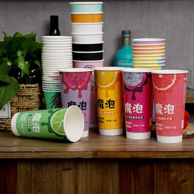 China 22oz Disposable Paper Drink Cups, Disposable Milkshake Paper Cups, Cold Drinking Paper Cups for sale