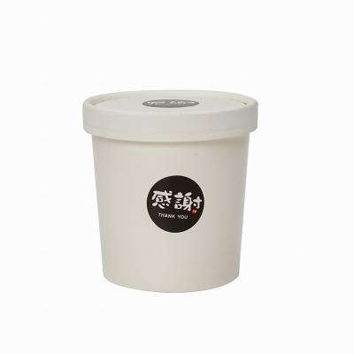 China Disposable Disposable Soup Cup Paper Wrapping Hot Soup Bowl With Lid for sale