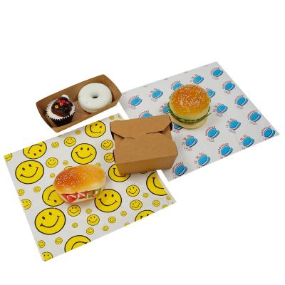 China Fast Food Cookies Wrapping Paper Greaseproof Custom Printed Wax Paper Food Grade Greaseproof Tissue Paper for sale