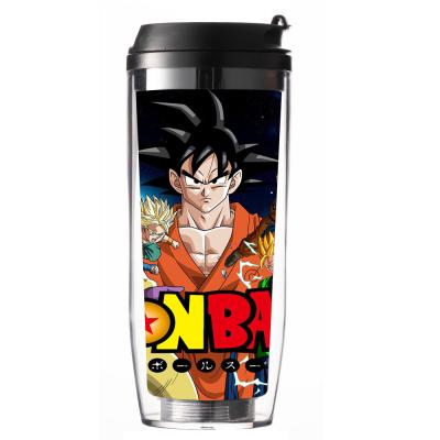 China Dragon Ball Disposable Cup with Straw Dragon Straw Coffee Mugs and Cups for sale