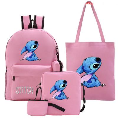 China Dot Canvas Waterproof Fashionable School Bag 5 Pieces Set School Bag For Female Student for sale