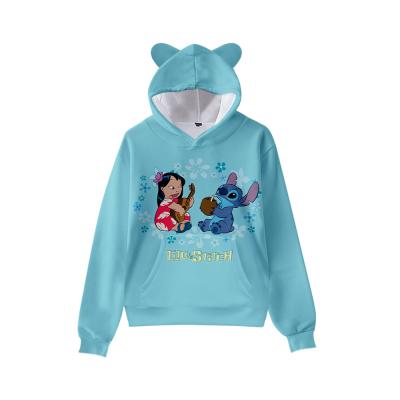 China Boys and Girls 3D Cartoon Dot Long Hooded Sweater Coat Black White Blue Anti-Shrink Sweater Children Clothing for sale