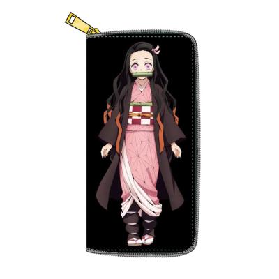 China Anime Demon Slayer PU Long Zipper Fashion Waterproof Wallet for sale