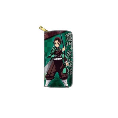 China Waterproof New PU Leather Clutch Wallet Kids Demon Slayer Girls Wallet Demon Slayer Long for sale