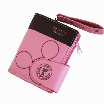 China Mickey Mouse Fashion Student Cute Small Fresh Zipper Coin Purse Card Case Wallet Female Fashion Shorts Small for sale