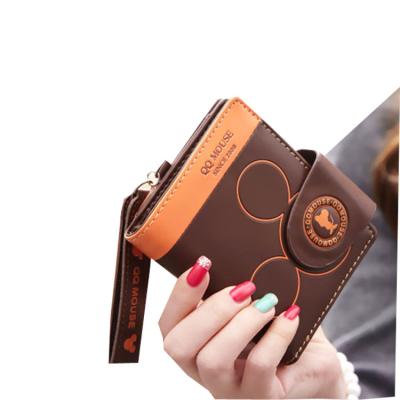 China Fashion Cute Zipper Small Student Fashion Mickey Mouse Wallet Female Short Coin Purse Cards Case for sale