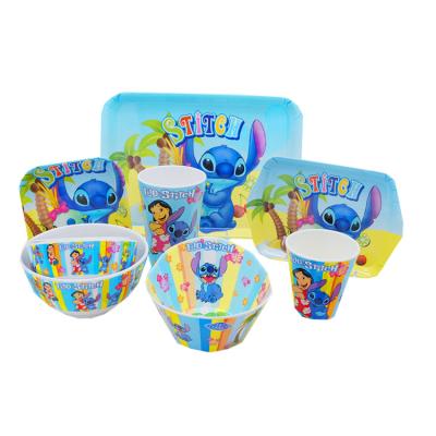 China Disposable Melamine Household Cartoon Pits Creative Children's Tableware Bowls, Dishes, Cups, Cute Gifts for sale