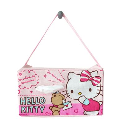 China New Children's Stitch Canvas Car Tissue Box KT Tissue Box Lid Car Portable Tissue Box for sale