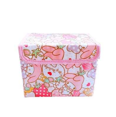 China Cartoon Stitch Cloth Foldable Storage Boxes Baby Viable Decorative Storage Clothes Storage Box for sale