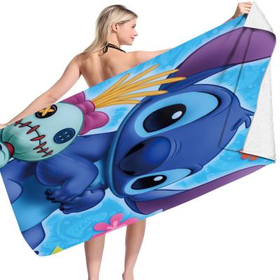 China Stitch Cartoon Kids Safe Beach Towels Stitch Kids Bath Towel Stitch Adult Beach Towels for sale