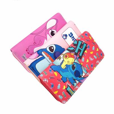 China Fashionable PU girls wallets cartoon waterproof cute girl dot stitch long flat wallets young girl wallet for sale