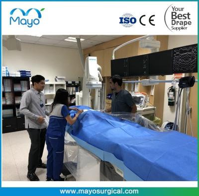 China Cath Lab Surgical Table Drape-Vasographie-klebrige chirurgische drapieren zu verkaufen