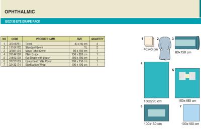 China Wegwerfauge Mayo Surgical Ophthalmic Drapes FDA drapieren Satz zu verkaufen