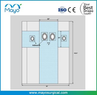 China SuperSorb Verstärkung Chirurgische Angiographie Vorhang mit 4 Löchern zu verkaufen