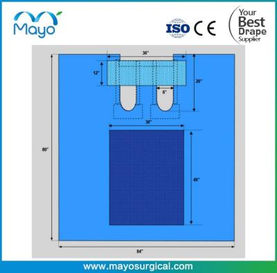 China Bilateraal onderbeen perineale drape met versterkt stof Te koop