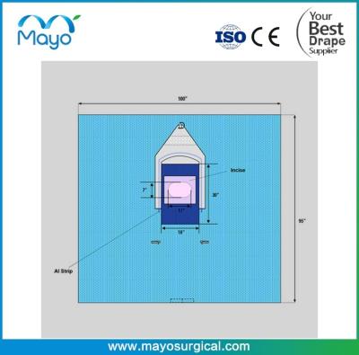 China Chirurgisch Neuro Drape met vloeistofverzamelzak, 100