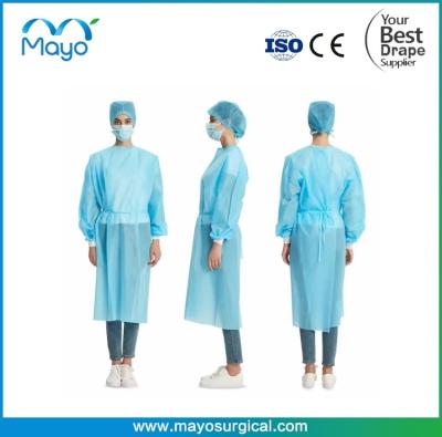 China Single Use Medical Protective Gown ISOLATION GOWN PP 30GR Te koop