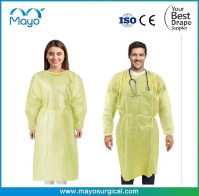 China 40gsm PP Medical Disposable Isolation Gown With Knitted Cuff For Dental And Hospital Use Te koop