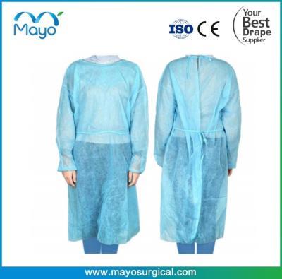 China Medical Blue Disposable Isolation Gowns Blue Latex-Free For Hospitals, Medical Facilities, Physicians for sale