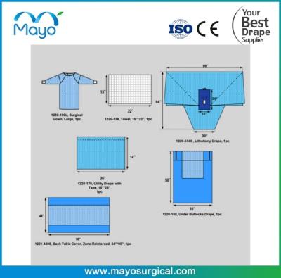 Chine Paquet chirurgical péri-gynnique avec drapeau de lithotomie T et robe large à vendre