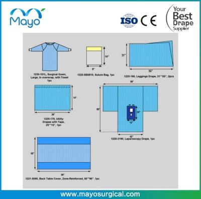 China Komplexe Nonwoven Material Laparoskopie Chirurgische Packung mit Lap Drape zu verkaufen