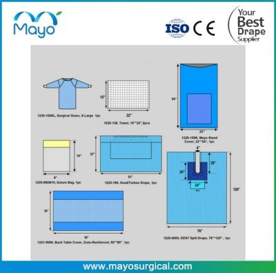 China Maßgeschneiderte Drape Chirurgische Kopf & Nacken Pack für ENT Chirurgie Verfahren zu verkaufen