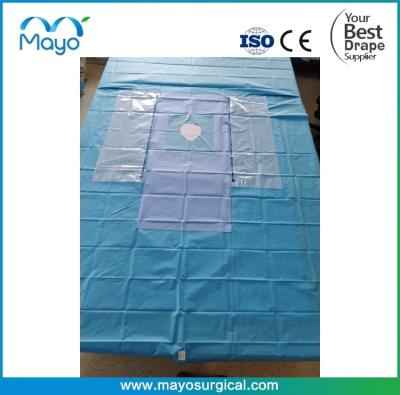 China Sterile Hip T-Drape With Reinforced Elastomeric Pear Shaped Aperture Dual Side Pouches for sale