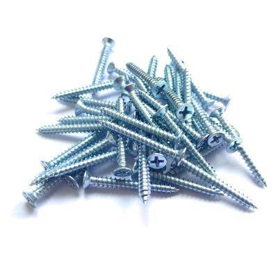 China High Strength White Galvanized Pan Hardened Head Cross Countersunk Tapping Screws for sale