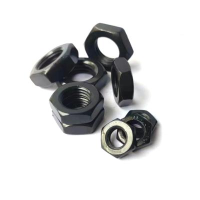 China Heavy Industry Grade 8.8 Standard Hex Nut GB6173 Slim Nut And Fine Nut Black Oxidation for sale