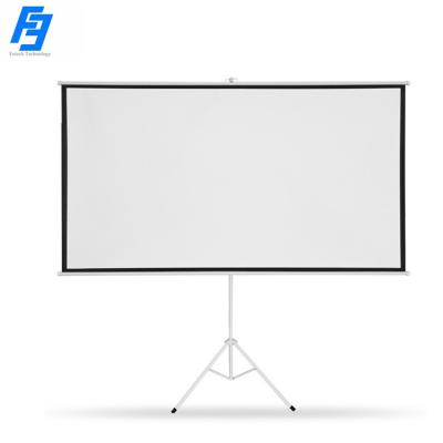 China 16:9 Screen 100inch Tripod Bracket 4:3 HD Desktop Portable White Plastic Projector Home Projector Screen for sale