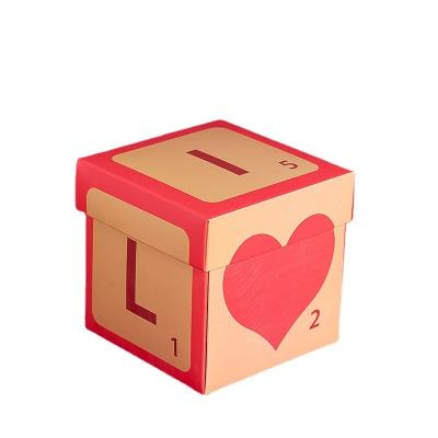 China New design handmade creative heart printing soft paper gift packaging box for valentines day for sale