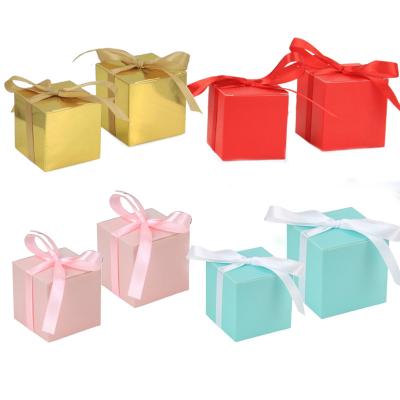 China Recyclable Gold Paper Candy Box Favor Gift Box Kids Chocolate Packaging Box Wedding Birthday Party Christmas Decoration for sale