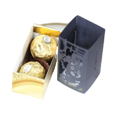 China 10Pcs Halloween Pumpkin Chocolate Candy Box Recyclable Gold Paper Black Boxes For Halloween Party Decoration Plastic Gift Box for sale