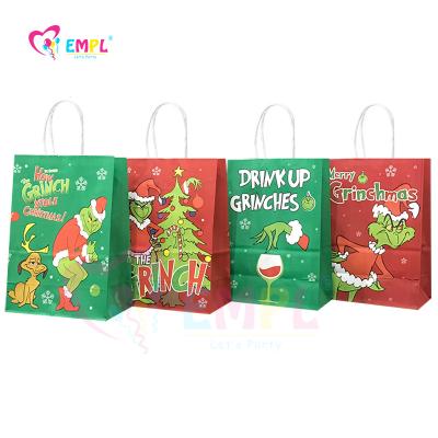 China Recyclable Party Wrapping Paper Gift Bags With Handle Cartoon Candy Favor Bags Kids Birthday Candy Bag Christmas Party Decorations for sale